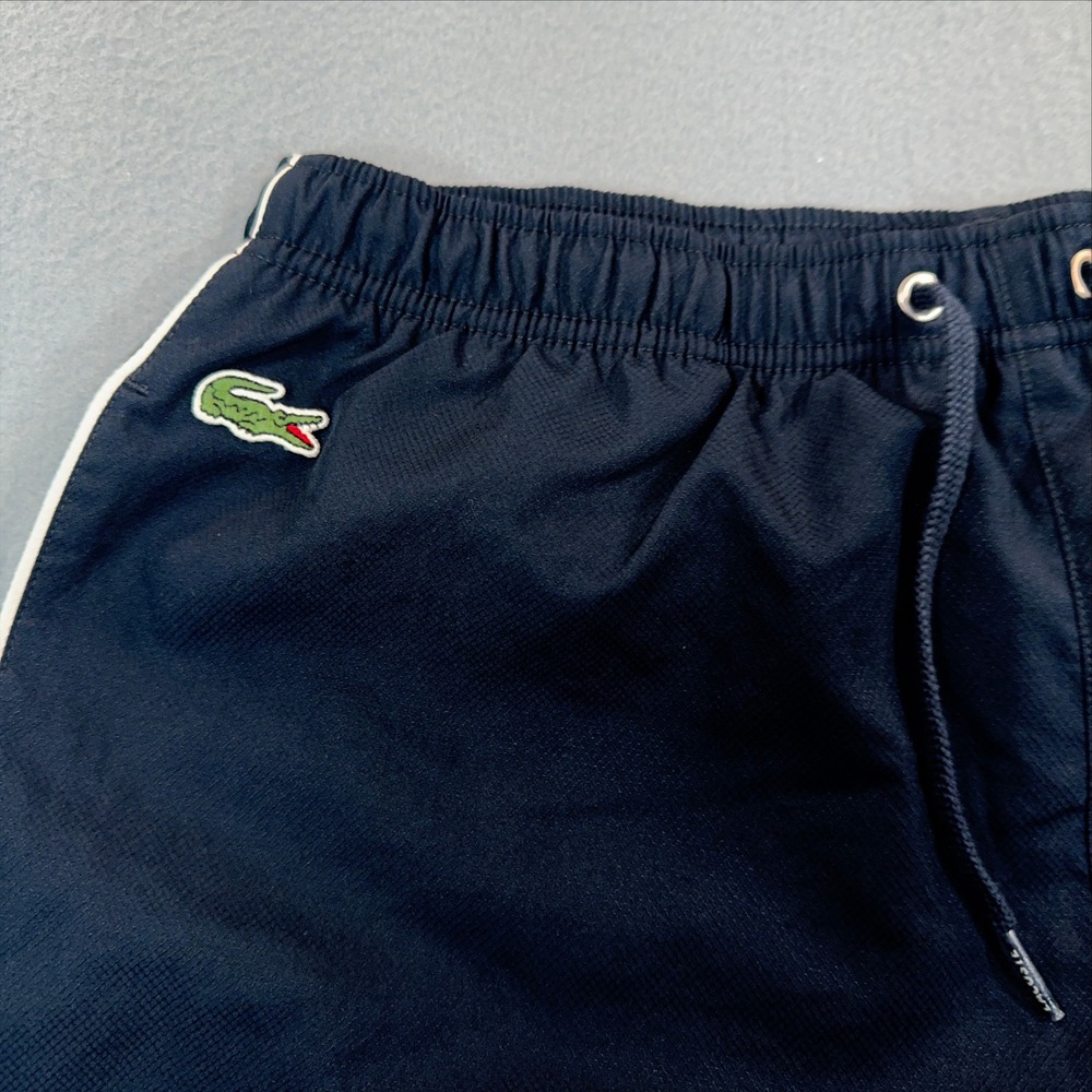 Lacoste Sport Mens Navy Blue Striped Track Pants Size Small